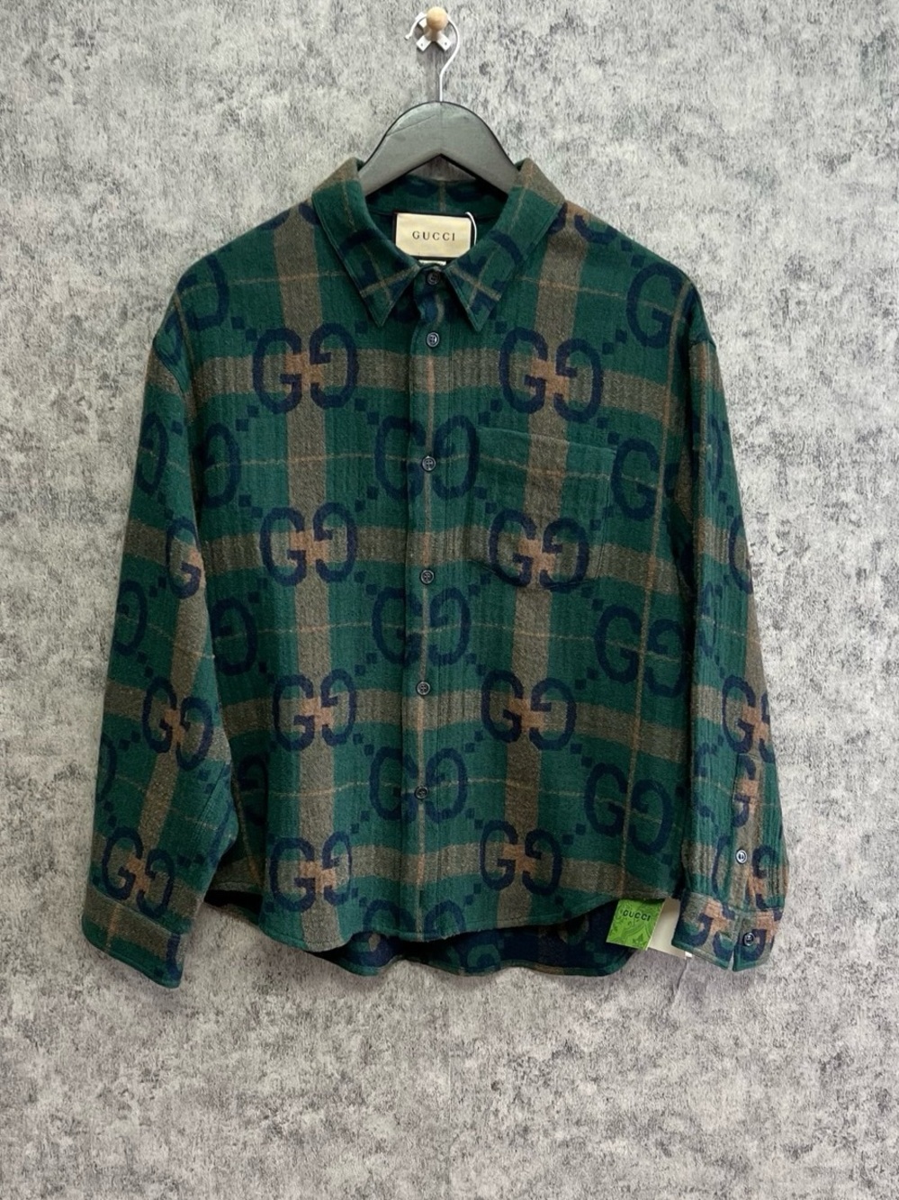 Gucci Green & Brown GG Plaid Button-Down Shirt